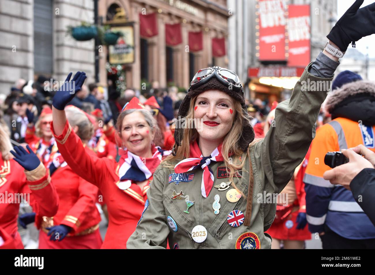 London, England, UK. 1st Jan, 2023. New Orleans' marching group
