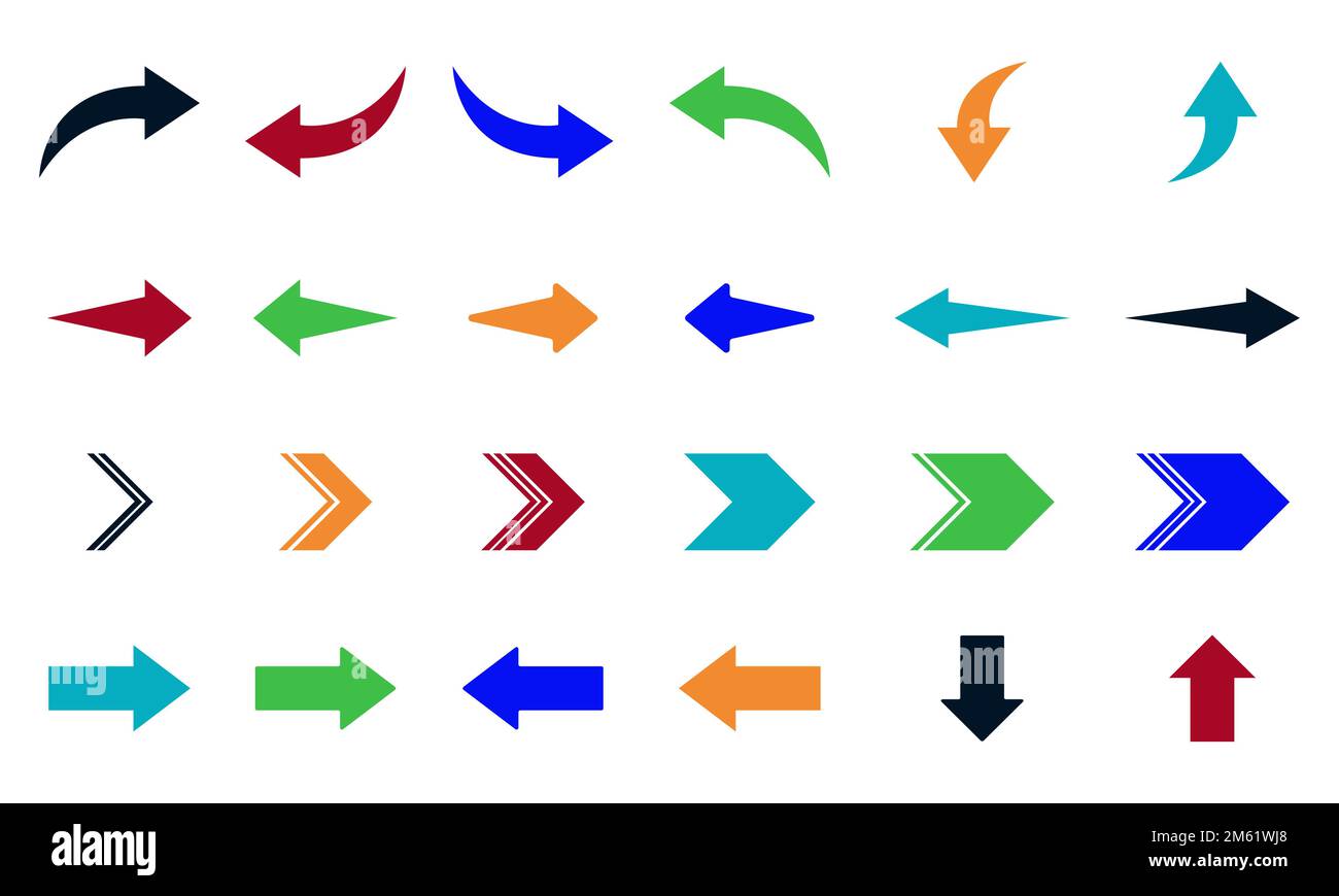 A vector illustration of the Colorful arrow collection set Stock Vector ...