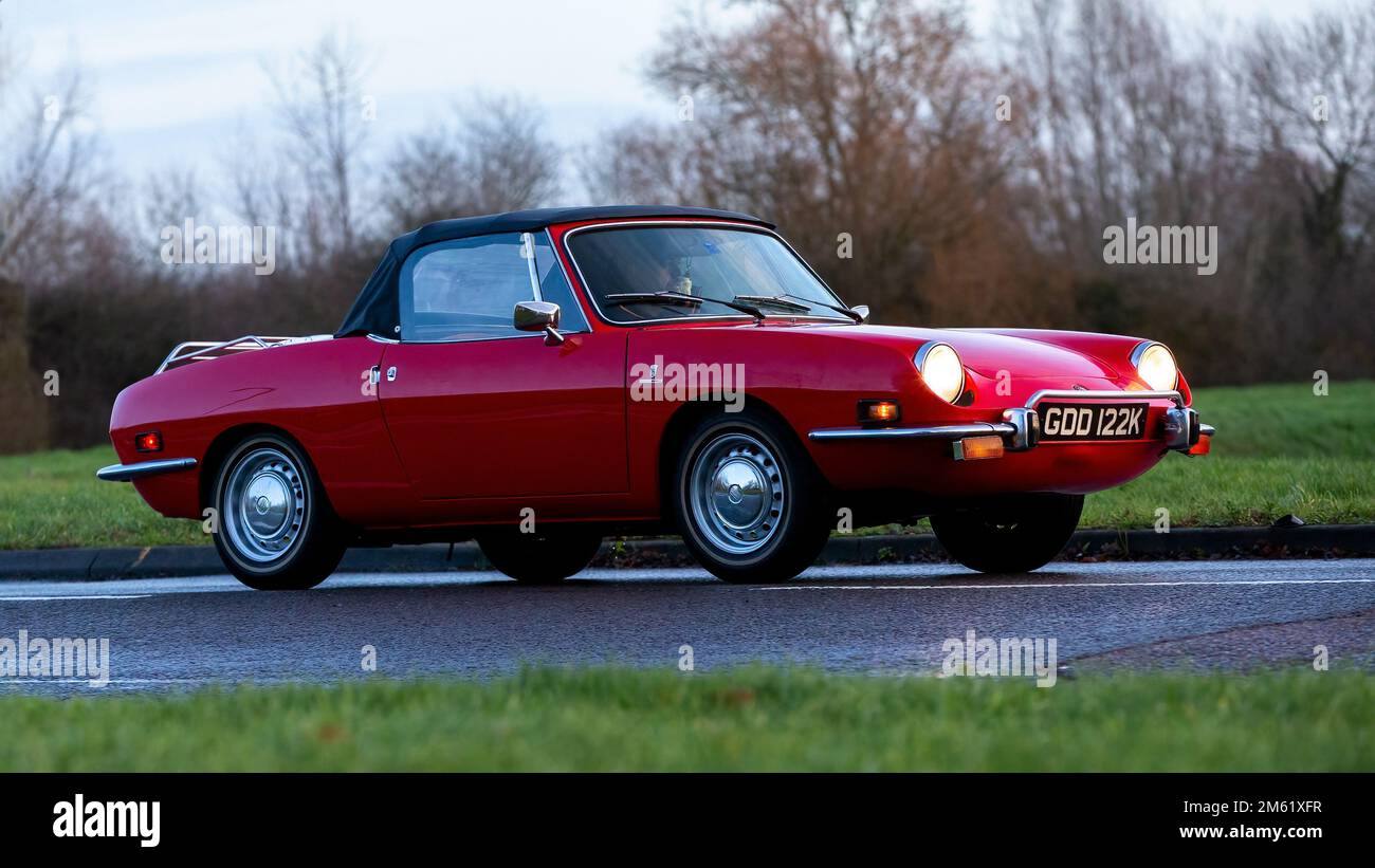 1972 red Fiat Spider classic car Stock Photo