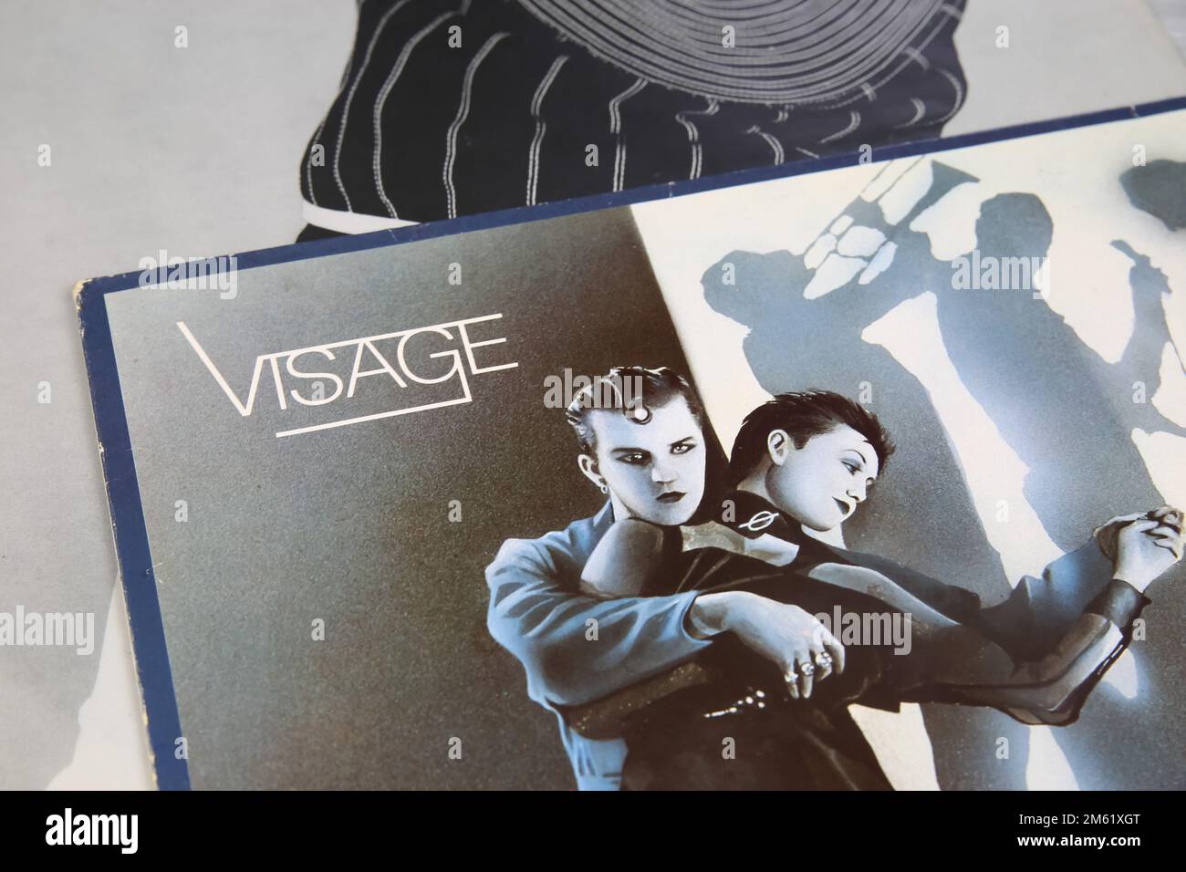 Viersen, Germany - May 1. 2021: Closeup of isolated vinyl record covers of british new wave band visage with hit fade to grey Stock Photo