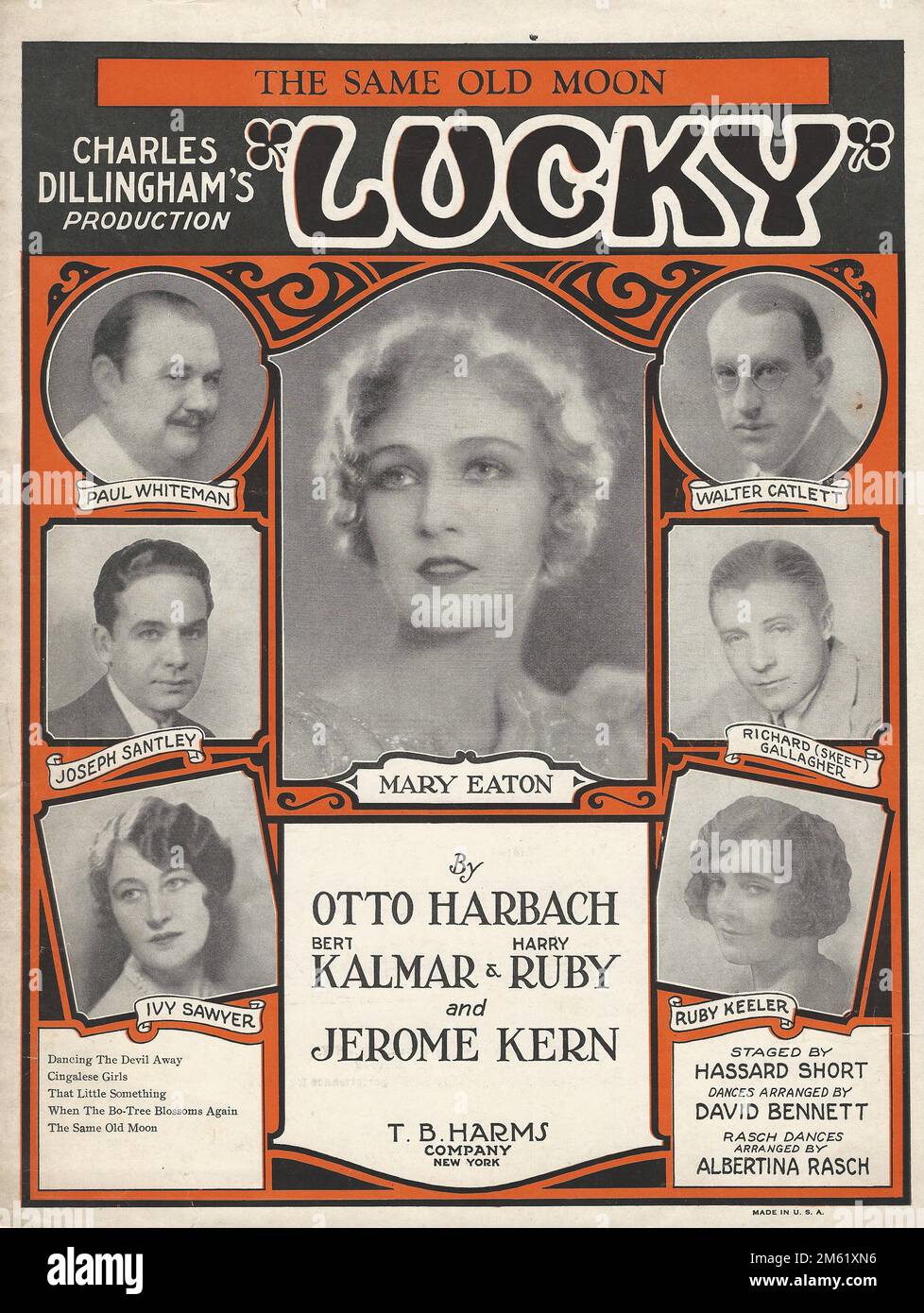 "Lucky" 1927 Jerome Kern Musical Sheet Music Cover Stock Photo - Alamy