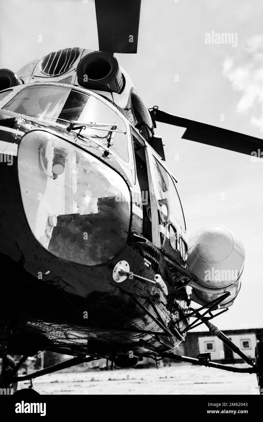 Helicopter view Black and White Stock Photos & Images - Alamy