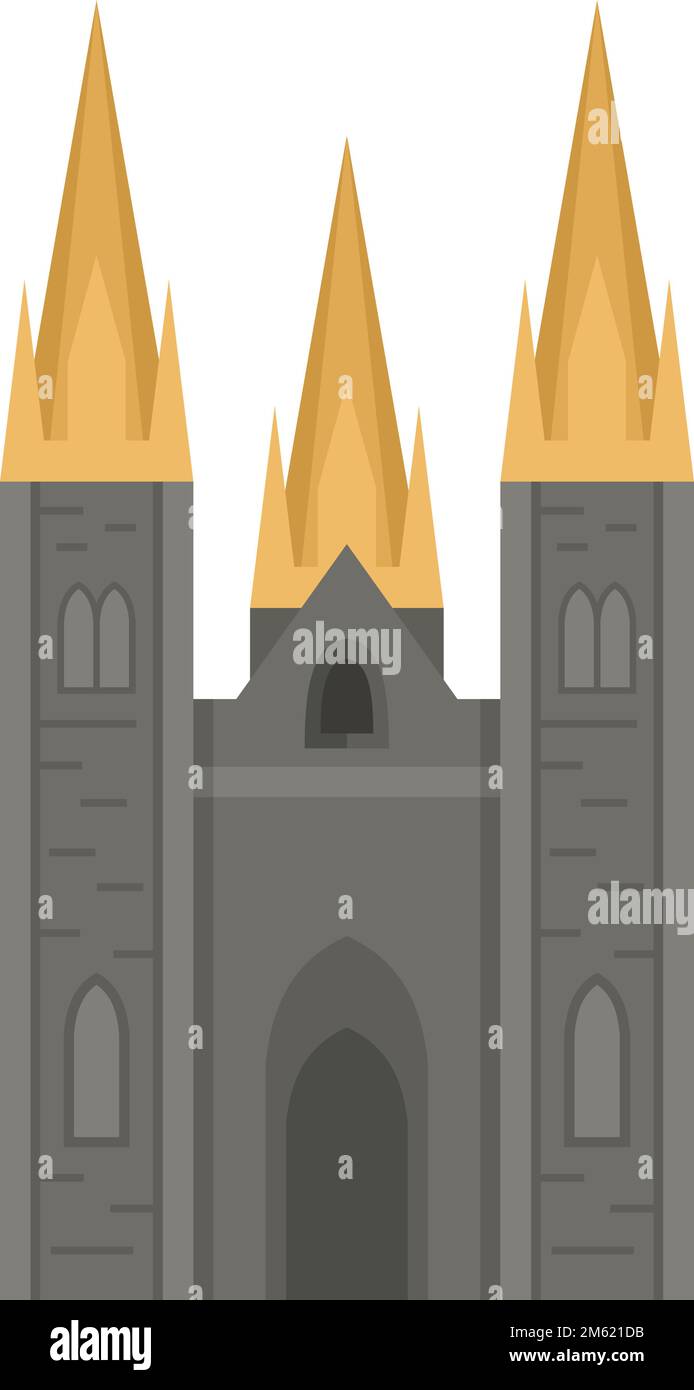 Irish castle icon flat vector. Ireland dublin landmark. St tower castle isolated Stock Vector