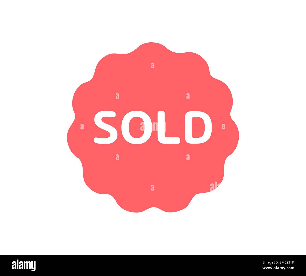 Sold Tag Red sticker icon design.  Deal Label. Discount tag, label, badge, sign for advertising campaign in retail vector design and illustration. Stock Vector