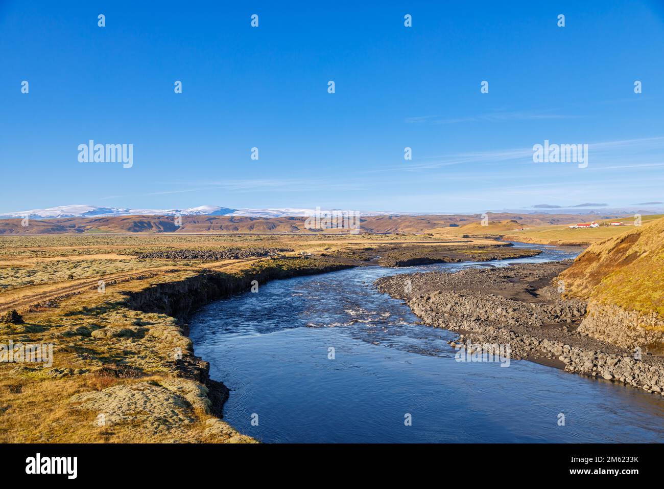 River in Katla geopark, interior of southern Iceland Stock Photo