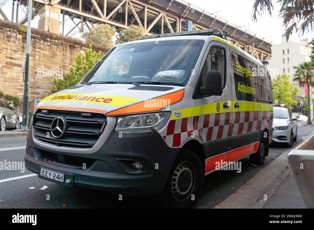 Emergency Ambulance and Police arrived at an apartment building to