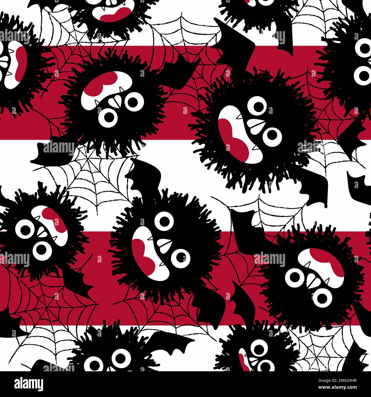 Bat Pattern Cartoon Halloween cartoon animals seamless fluffy bats pattern for wrapping ...