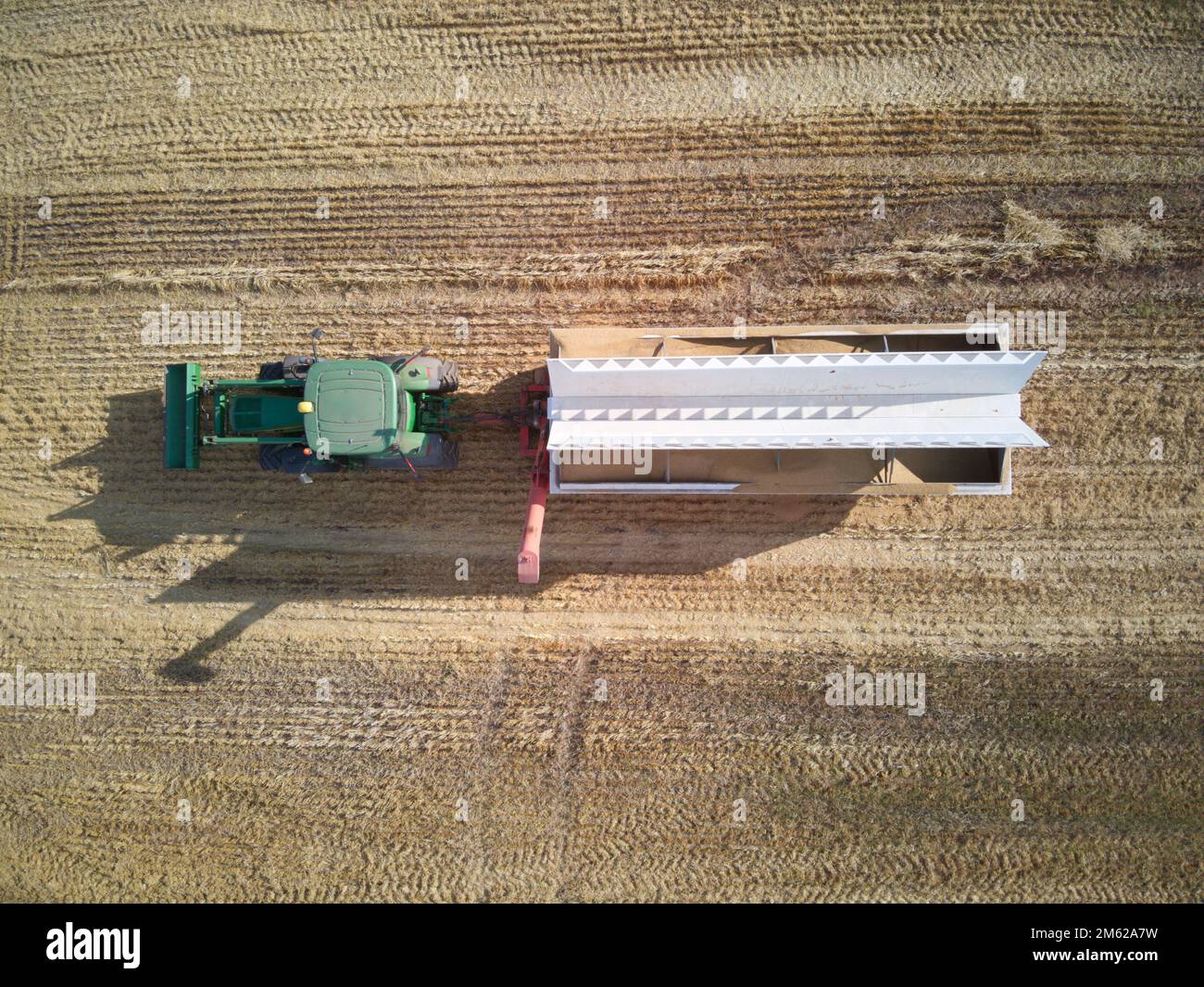 Australia wheat field aerial view showing farm equipment including a
