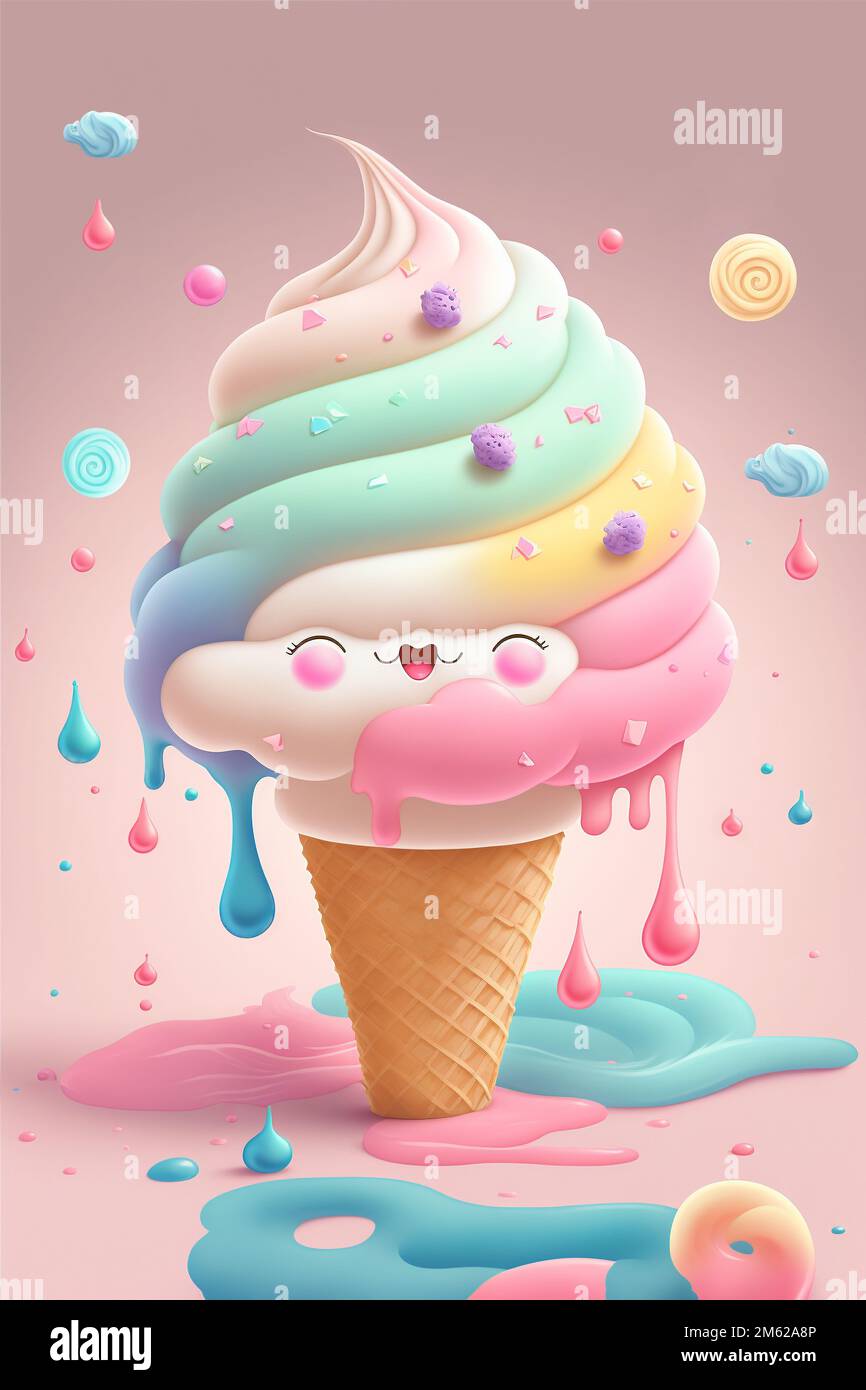 Cartoon character ice cream sign hires stock photography and images
