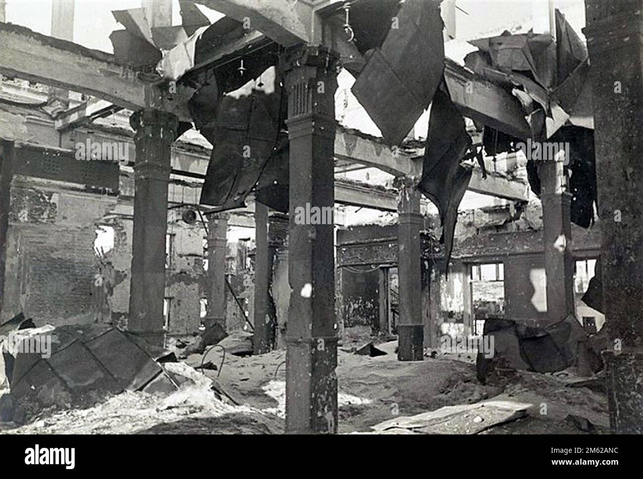 Stalingrad. Inside the ruined railway station at Stalingrad during the