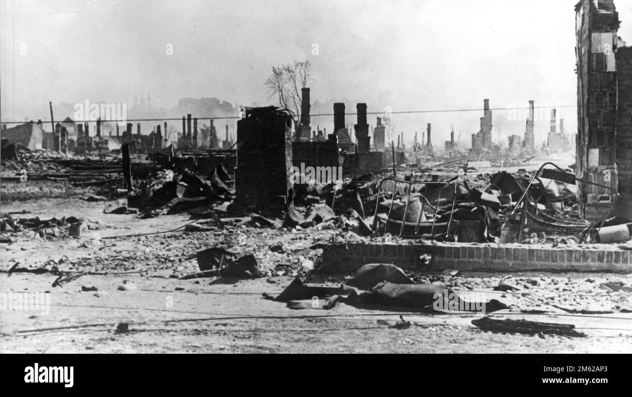 The remains of the city of Vitebsk in Belarus during Operation Barbarossa, the nazi invasion of the Soviet Unoin. Stock Photo