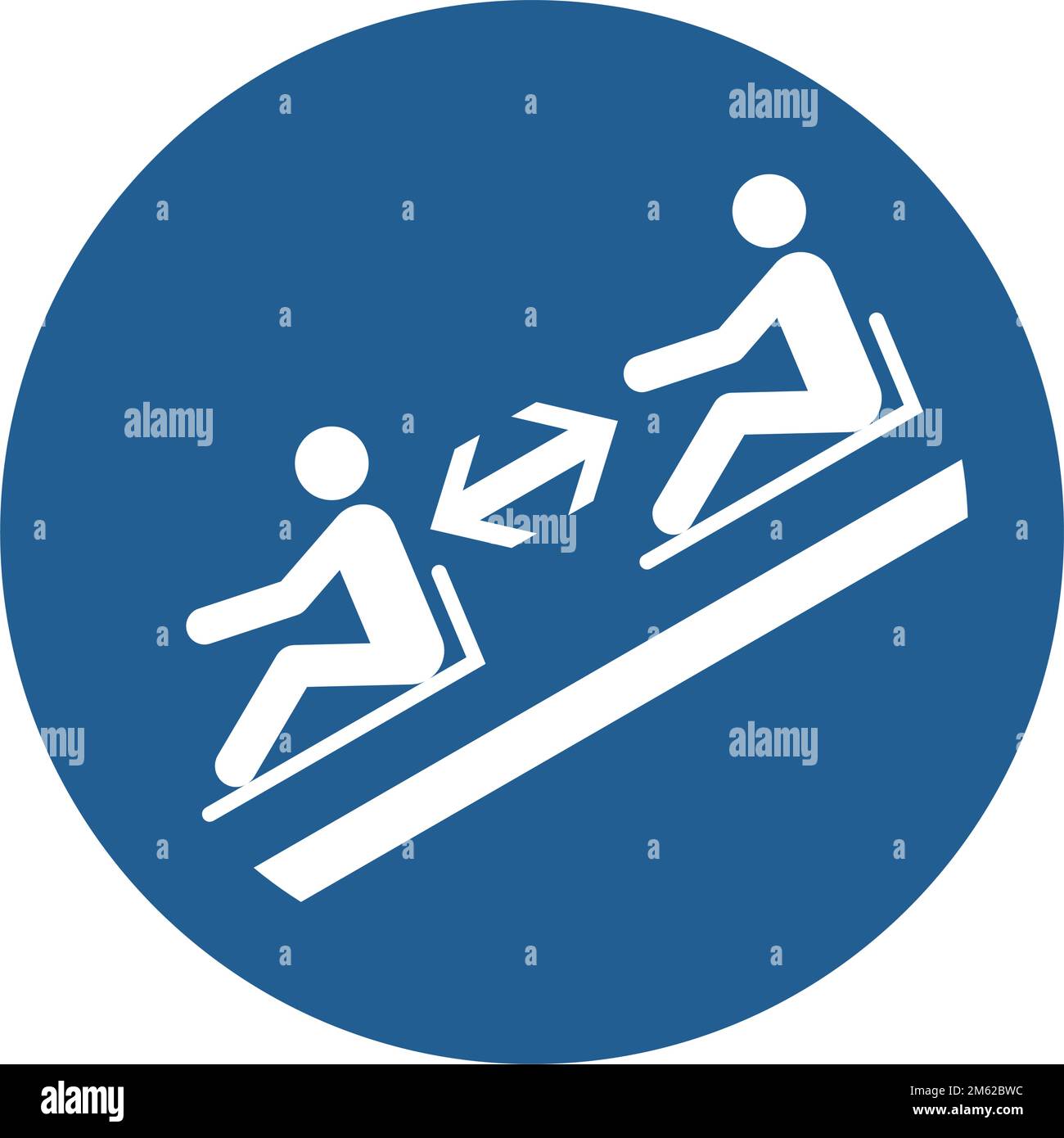 ISO 7010 M052 — keep a safe distance between sleds (toboggans Stock