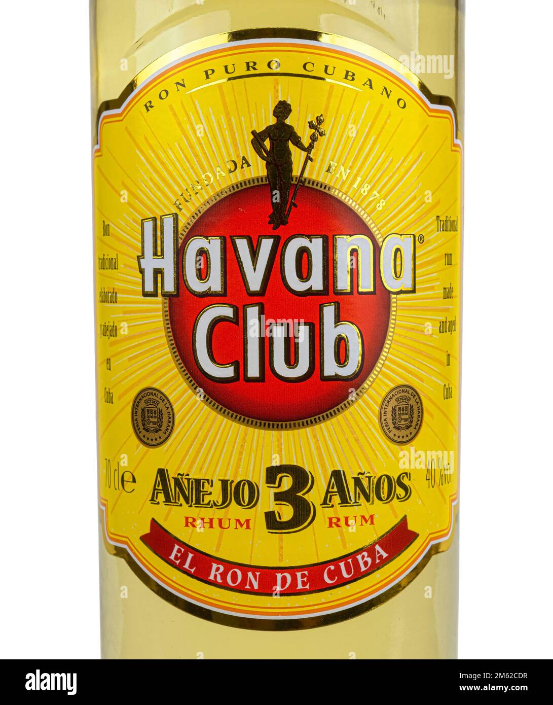 Label of a Havana Club rum bottle (Cuba) Stock Photo