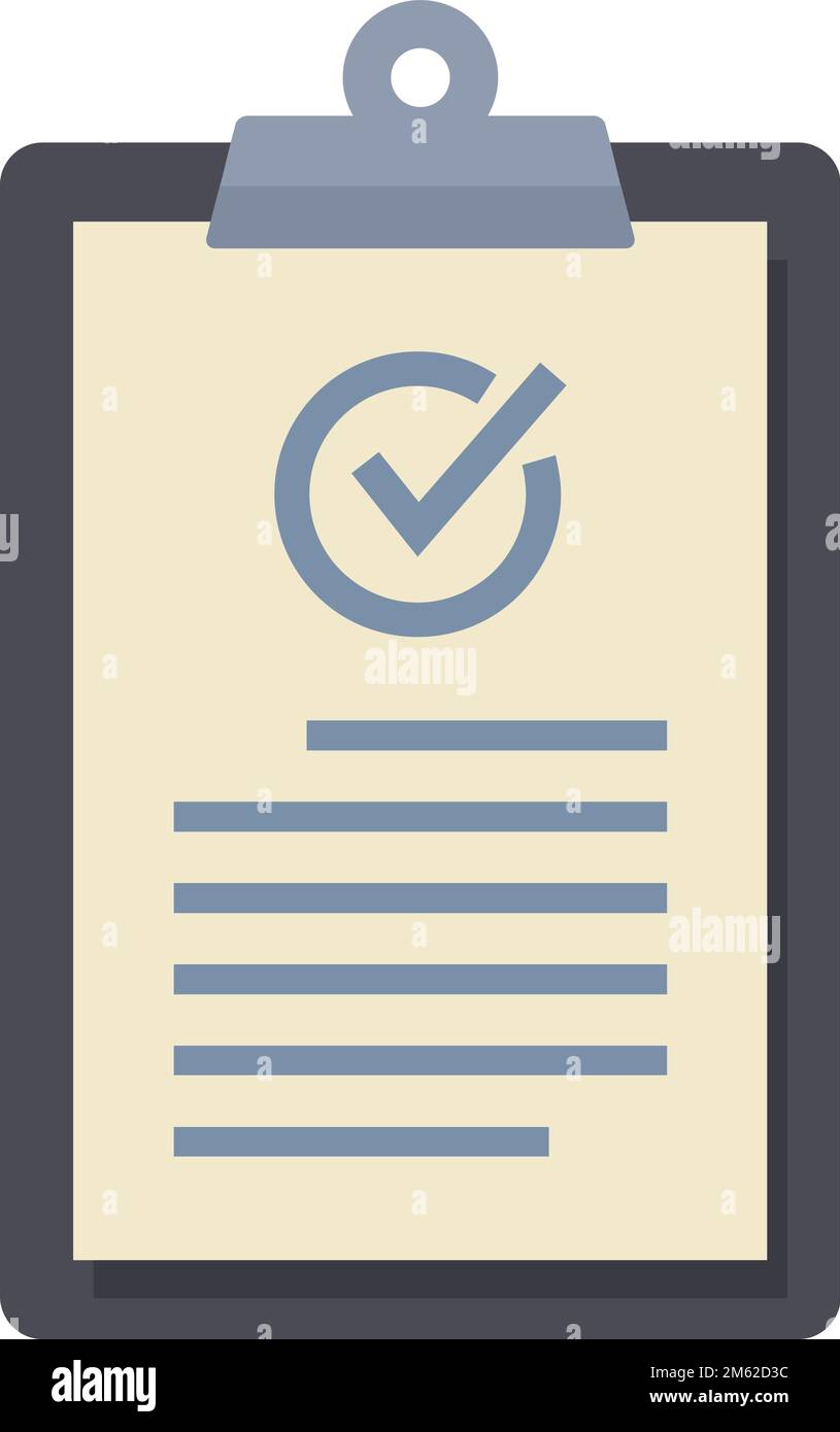 Quality clipboard icon flat vector. Checklist check. Customer survey