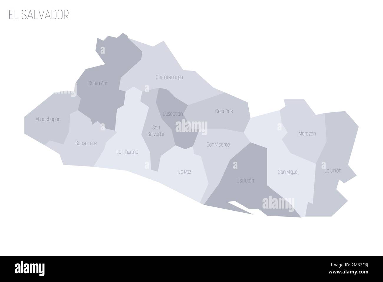 El Salvador political map of administrative divisions departments