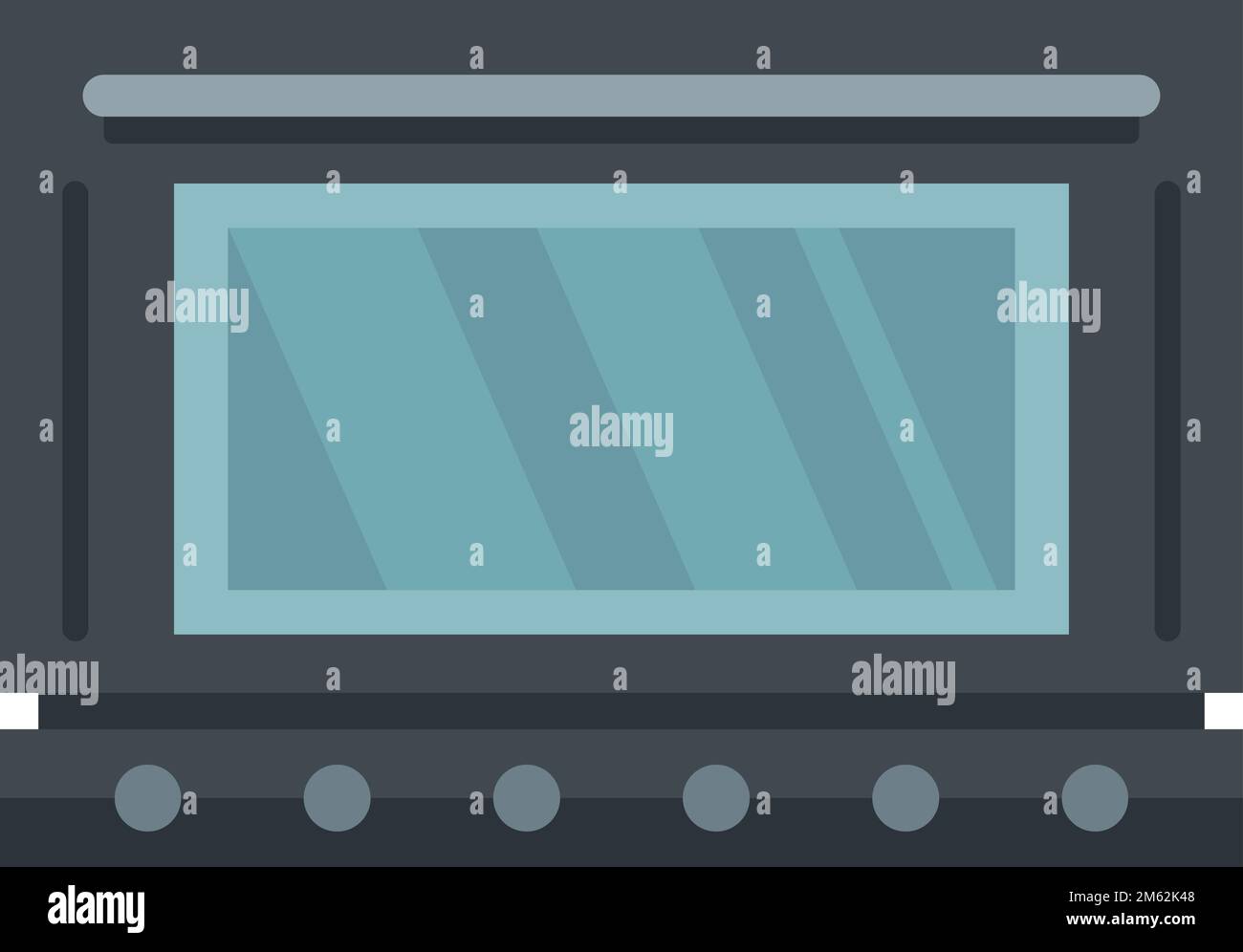 Defrost oven icon flat vector. Electric convection stove. Grill gas