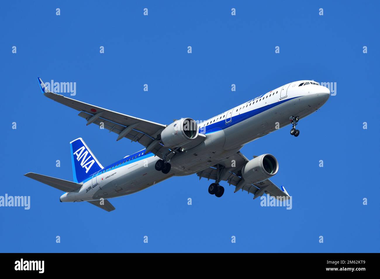 All Nippon Airways (ANA) Airbus A321 NEO taxiing at Tokyo
