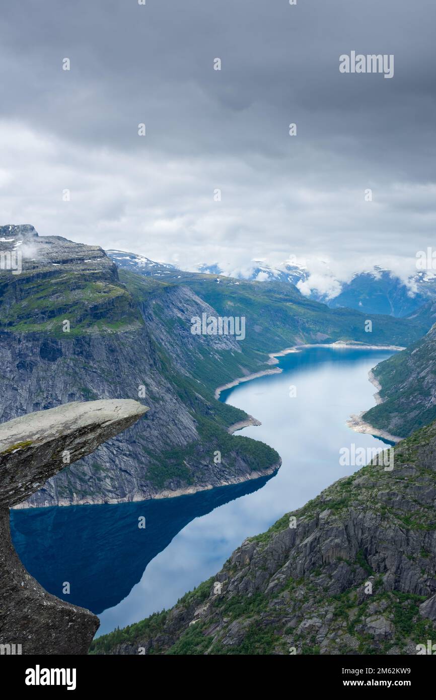 Troll Rocks Noway The amazing Trolltunga scenic spot, famous rock formation in Norway ...
