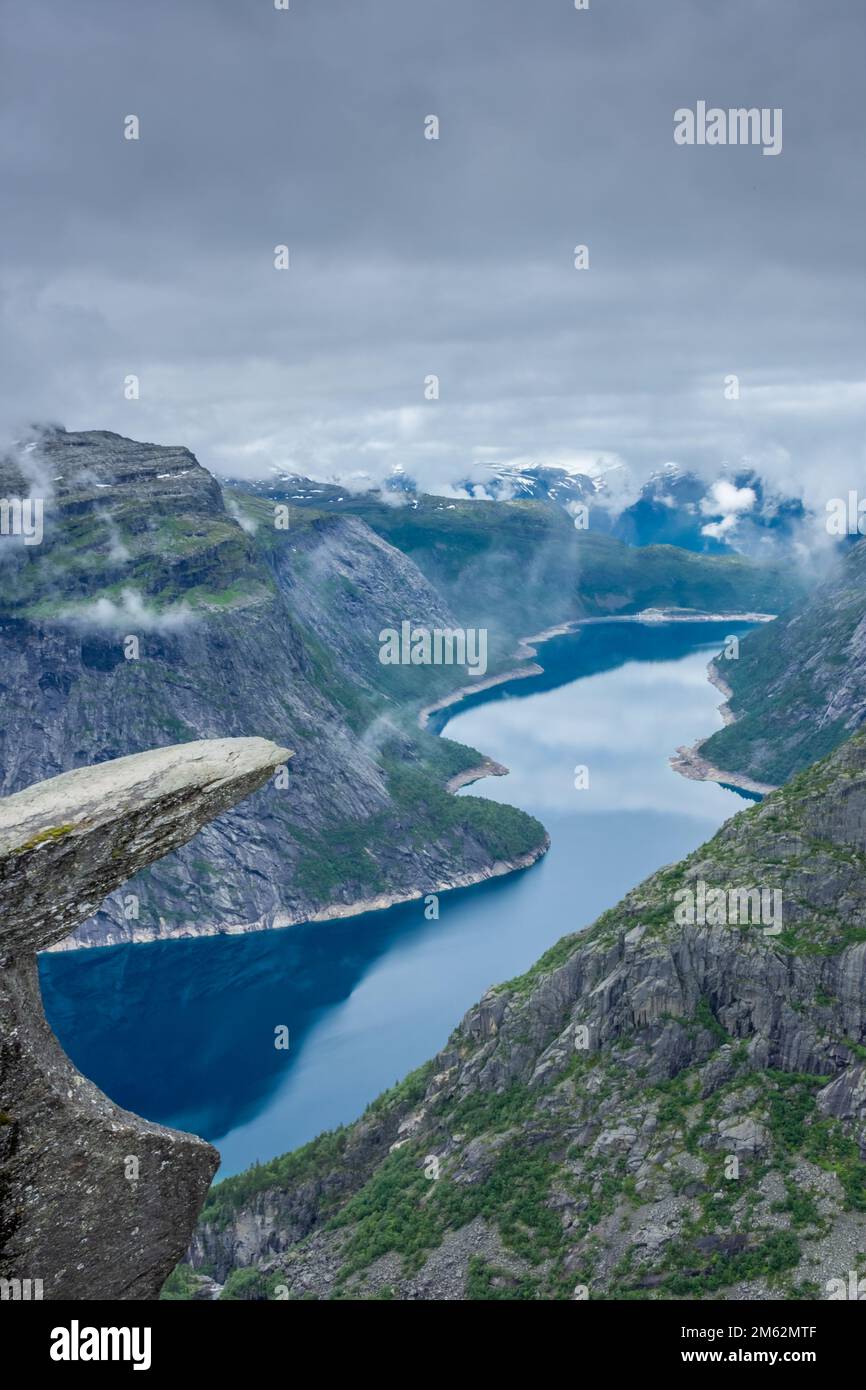 Troll Rocks Noway The amazing Trolltunga scenic spot, famous rock formation in Norway ...