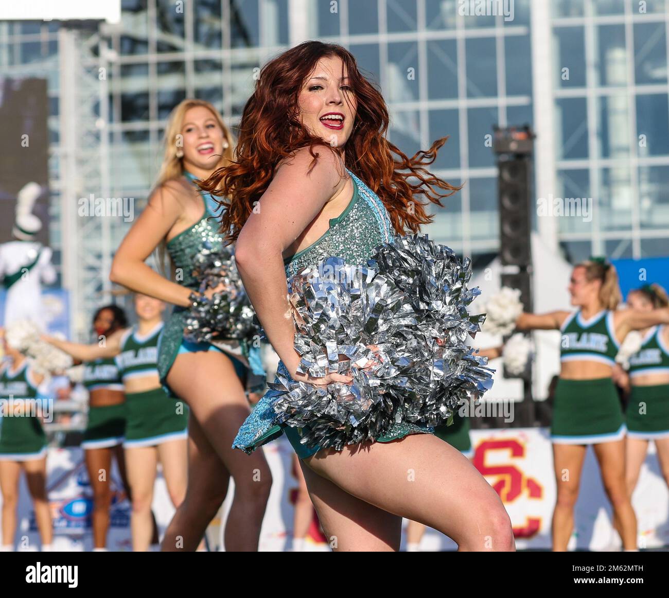 Dallas, TX, USA. 1st Jan, 2023. A Tulane Shockwave dancer performs