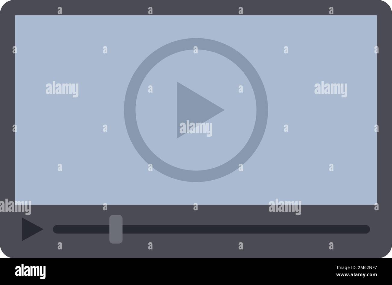 Film player icon flat vector. Video media. Screen clip isolated Stock ...
