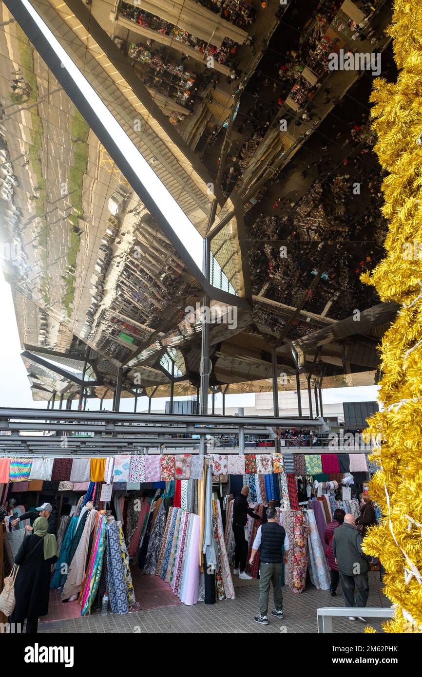 Barcelona, Spain 2022 December 30 TRAM Barcelona in Els Encants