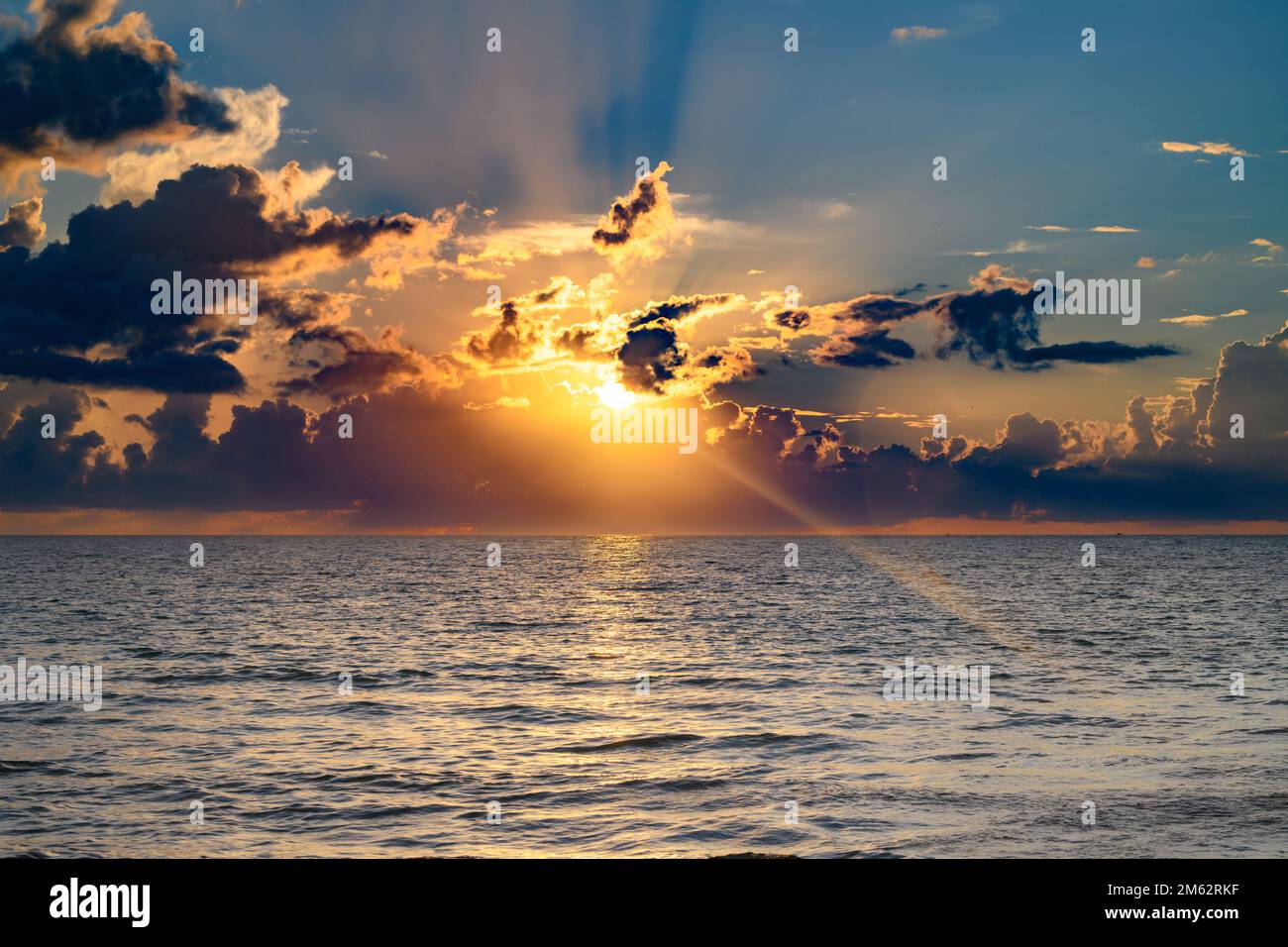 Sea beach with sky sunset or sunrise. Dramatic slouds. Cloudscape over ...