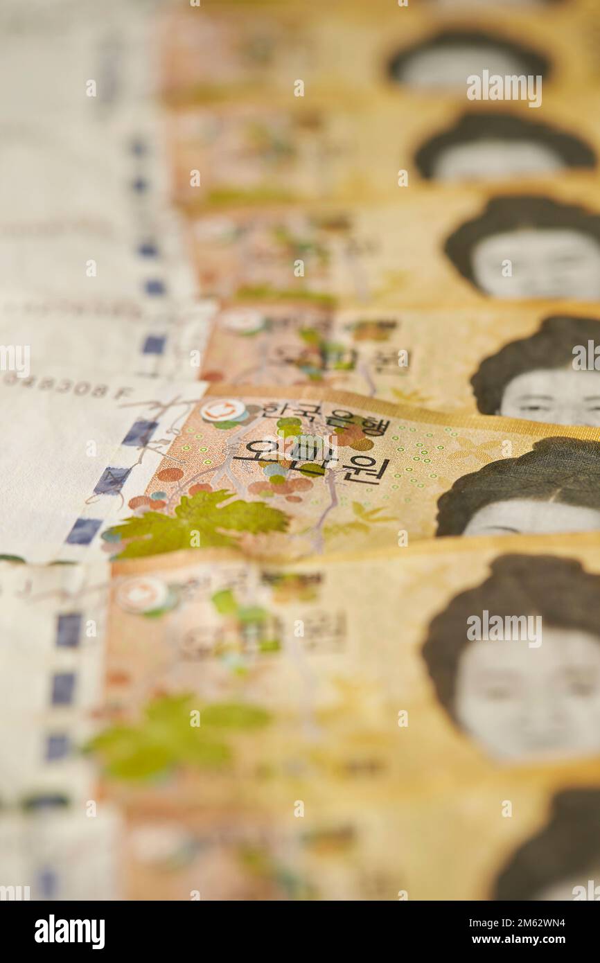 Korean money bill, 50,000 won bill Stock Photo Alamy