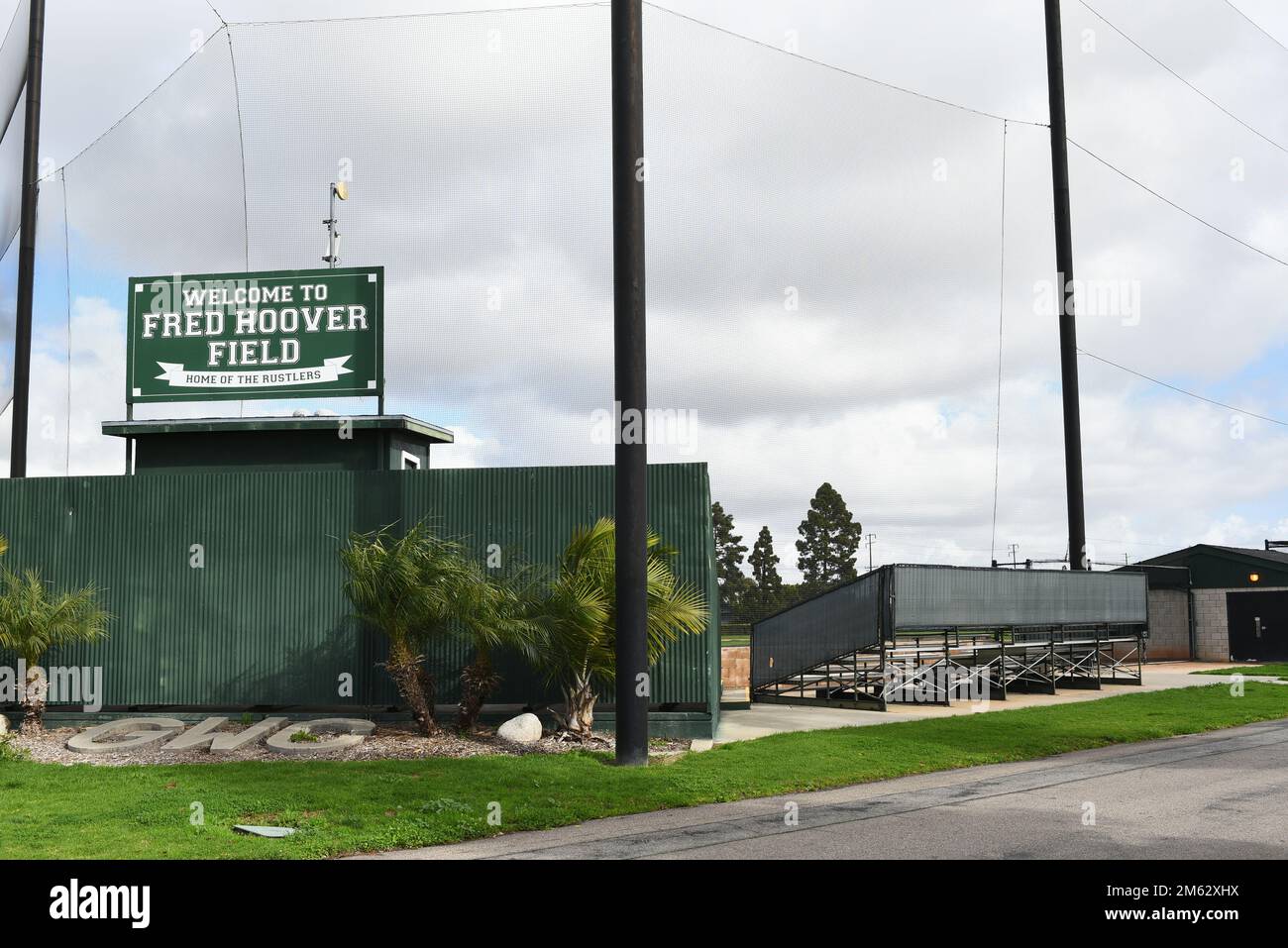 HUNTINGTON BEACH, CALIFORNIA - 01 JAN 2023: Fred Hoover Field, baseball complex, on the campus of Golden West College. Stock Photo