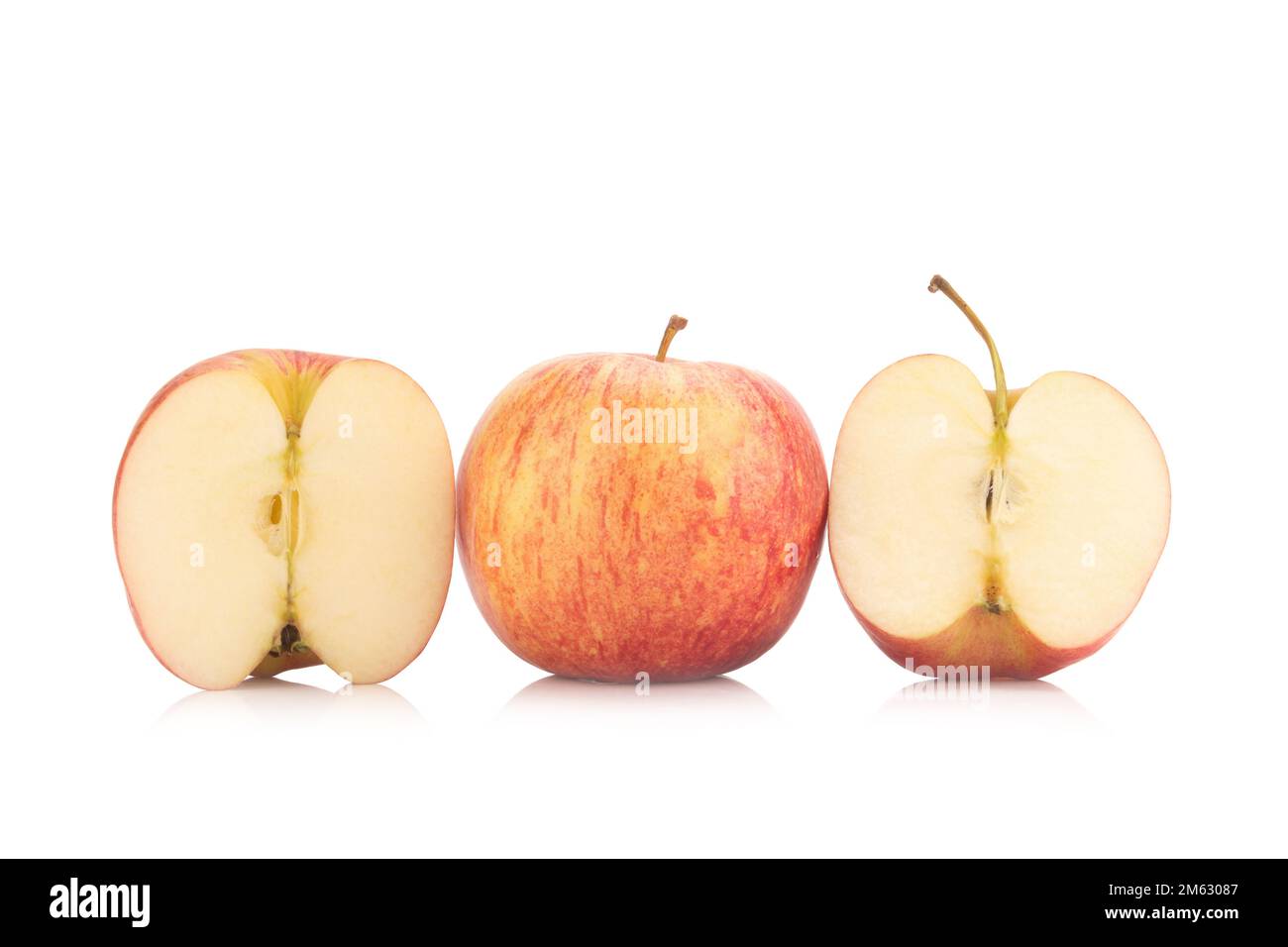 Red yellow apple isolated on white background Stock Photo - Alamy
