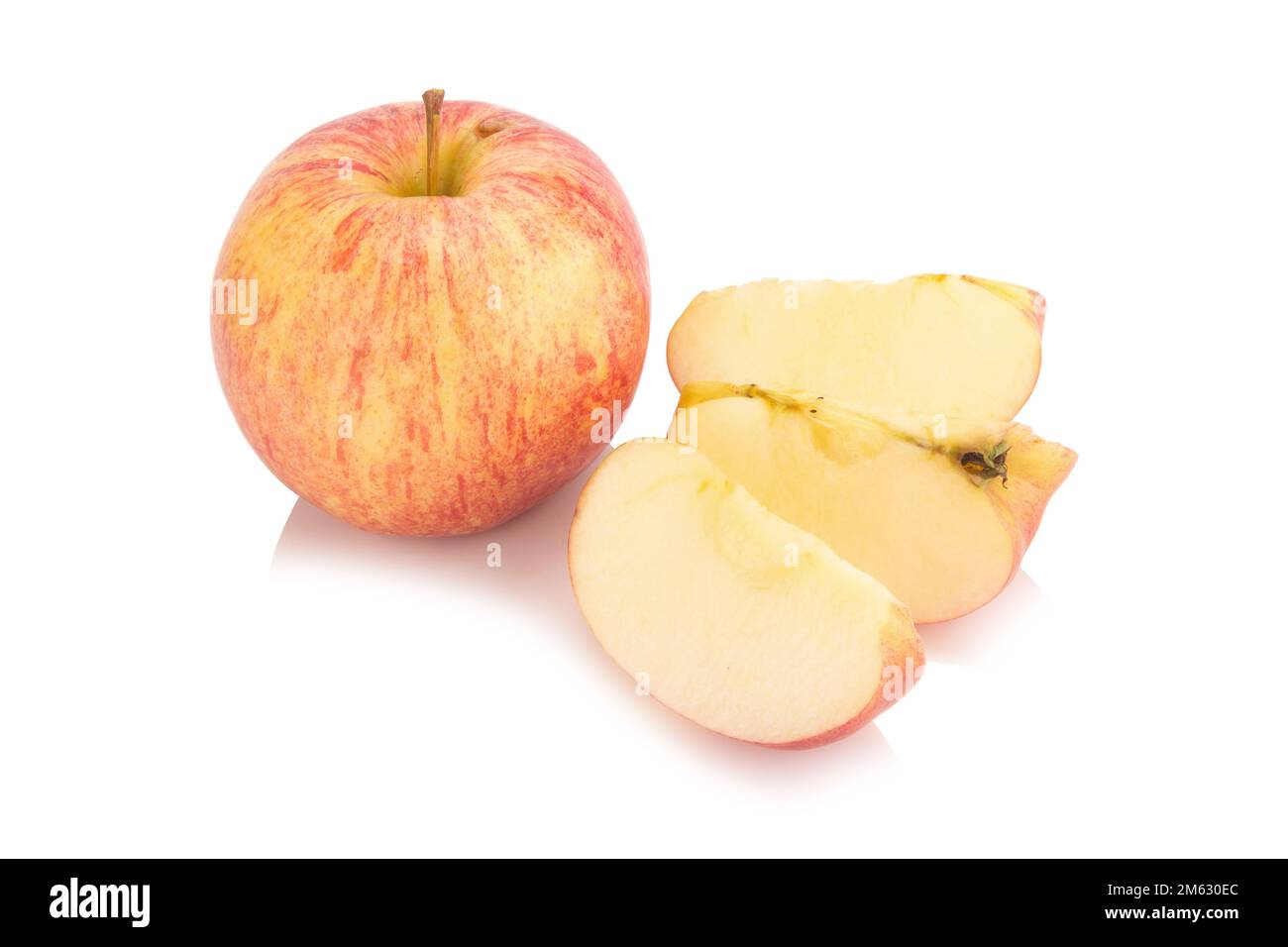 Red yellow apple isolated on white background Stock Photo - Alamy