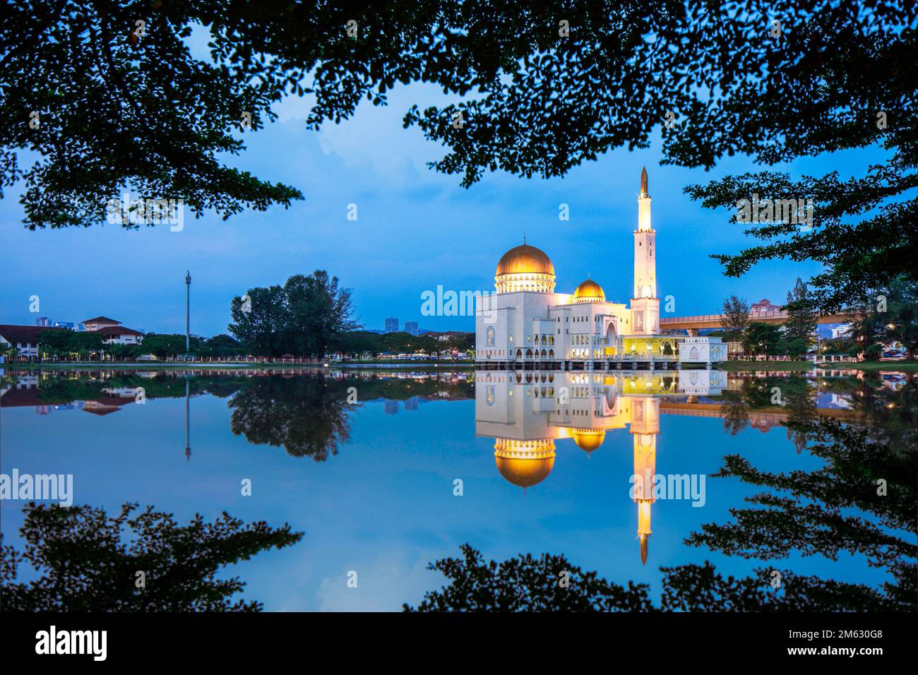 The framing of the mosque, Malaysia. Stock Photo