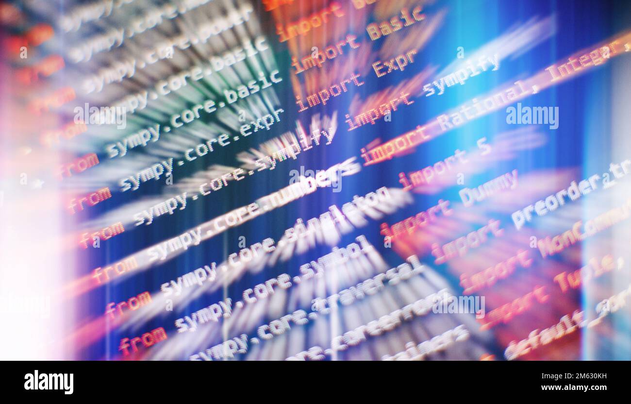 SEO optimization. Modern tech. PHP syntax highlighted. Writing programming functions on laptop. Big data and Internet of things trend. Stock Photo