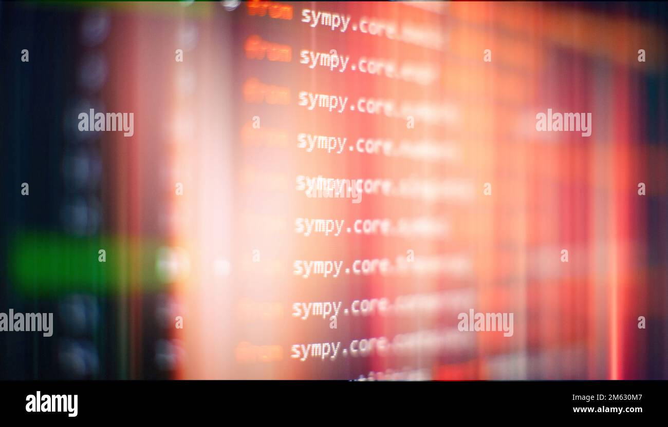 SEO optimization. Modern tech. PHP syntax highlighted. Writing programming functions on laptop. Big data and Internet of things trend. Stock Photo
