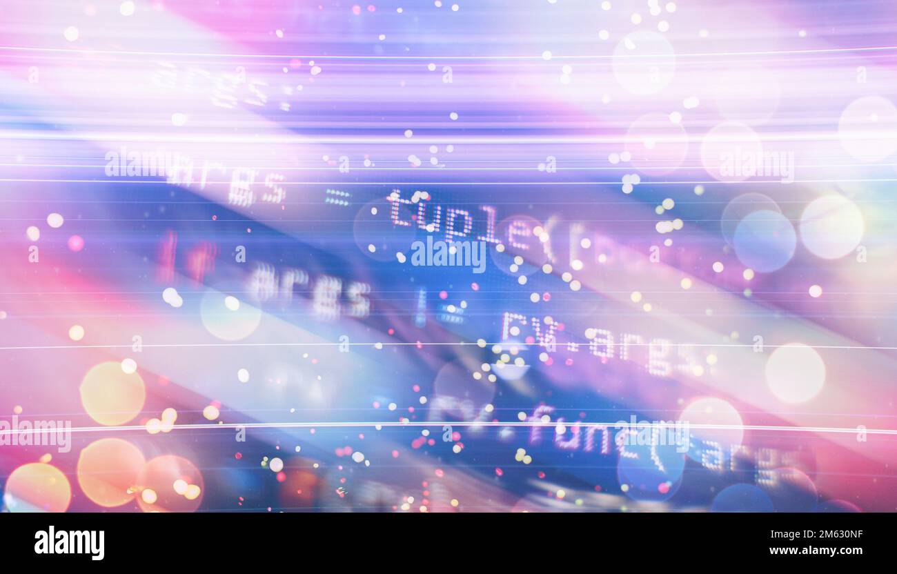 Code of web page displayed on a computer monitor Stock Photo