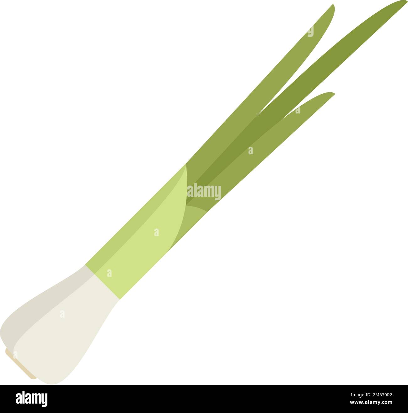 Hand chive icon flat vector. Fresh onion. Herb leek isolated Stock Vector