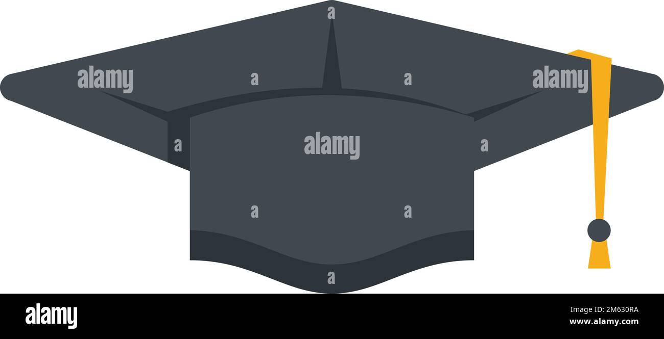Graduation hat icon flat vector. College diploma. University student ...