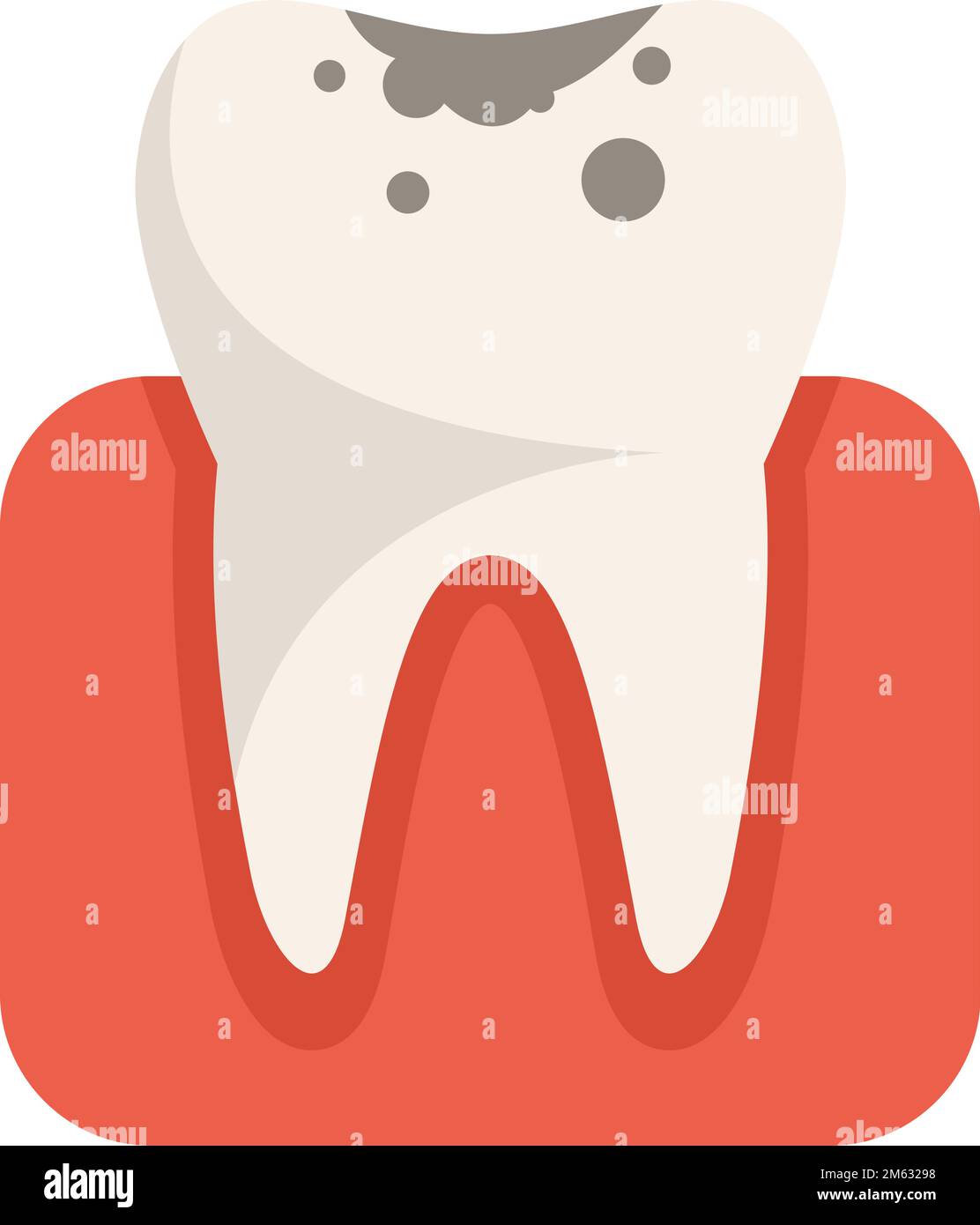Tooth disease icon flat vector. Throat tonsil. Mouth anatomy isolated