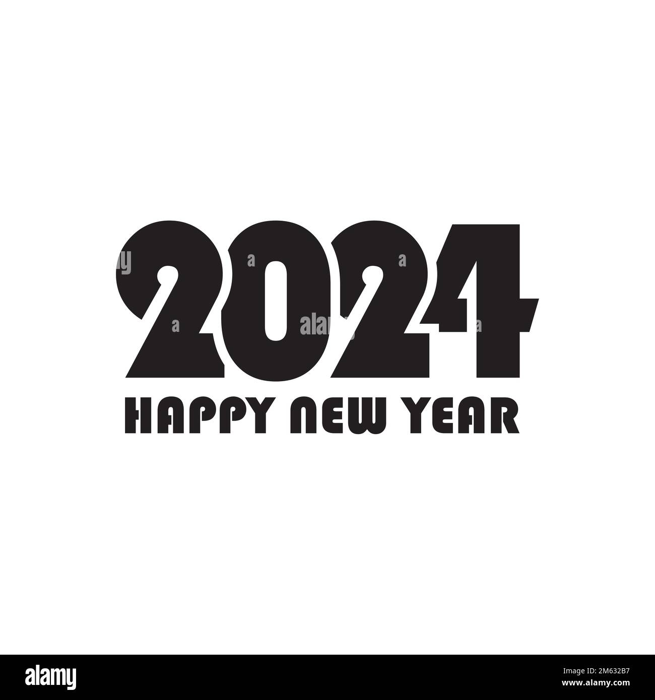 2024 HAPPY NEW YEAR logo design vector isolated on white background