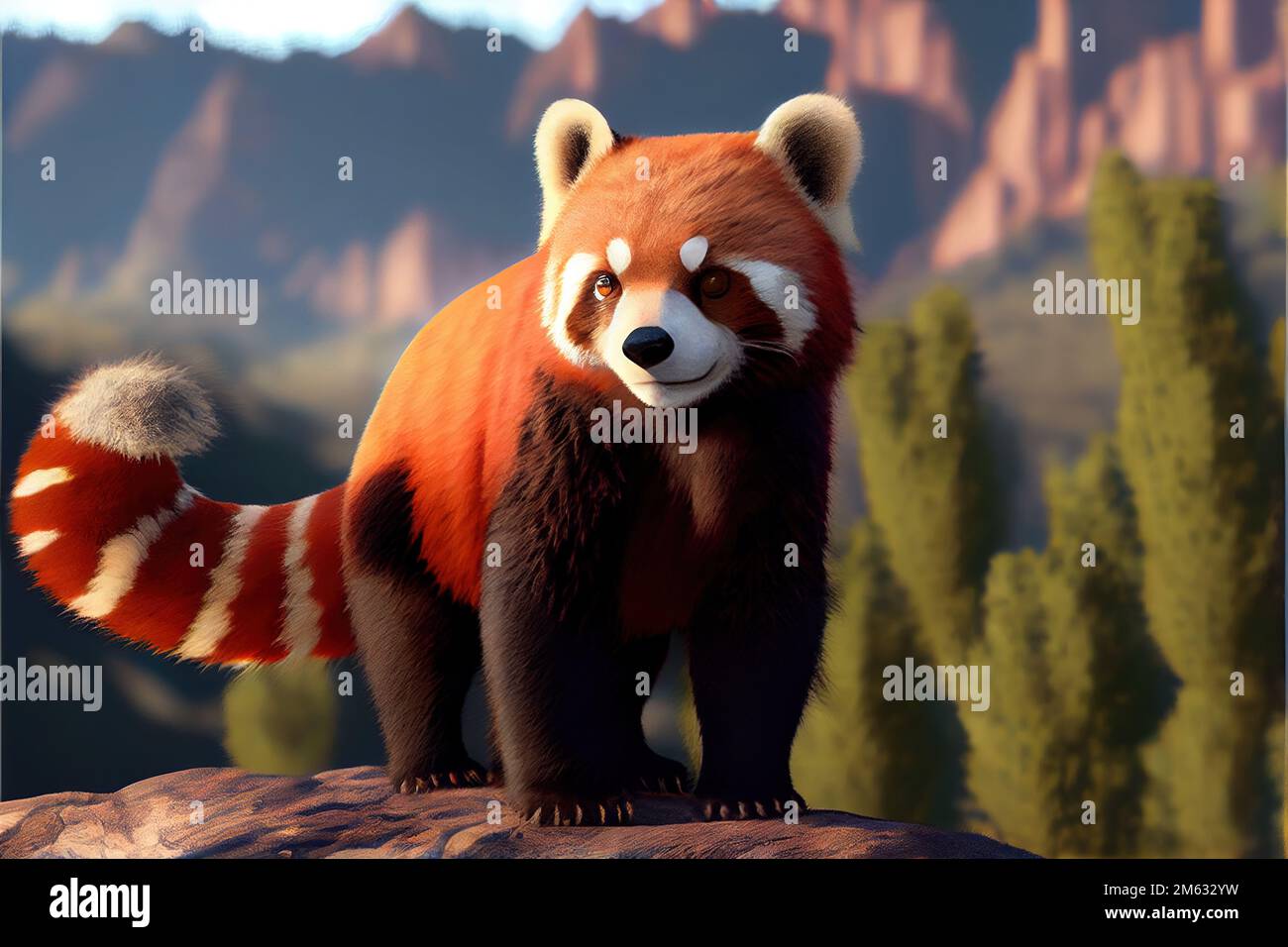Giant Red Panda-- The red panda symbolizes compromise, patience, and  gentleness. This fluffy creature was created by generative AI in his  natural habi Stock Photo - Alamy