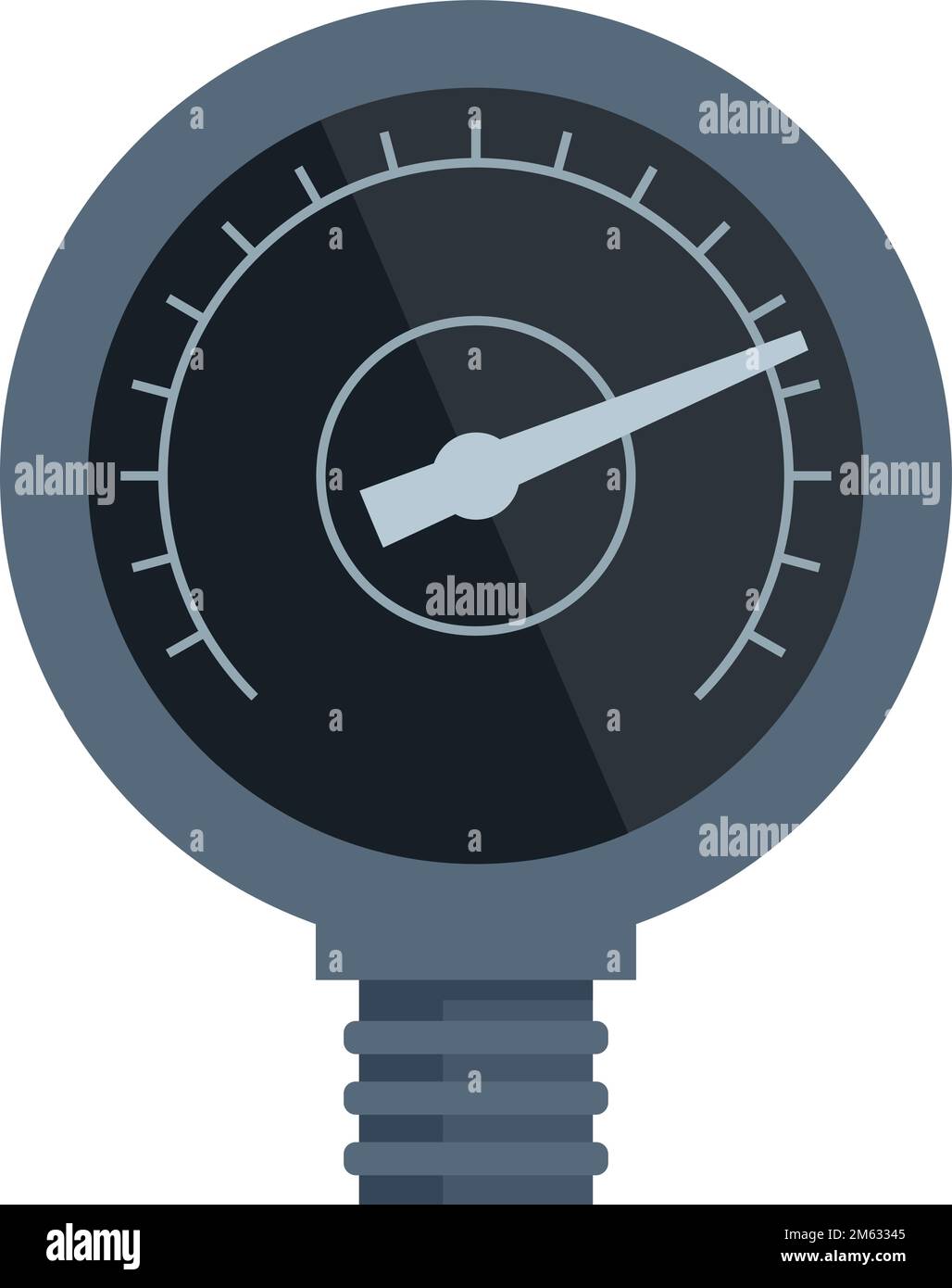 Pipe manometer icon flat vector. Gas meter. Air gauge isolated Stock