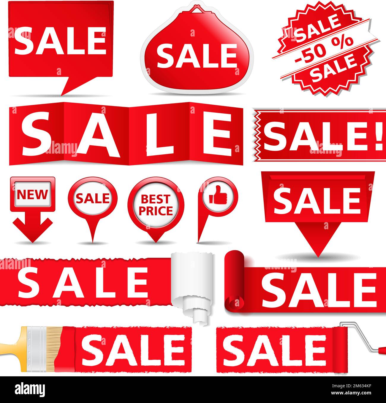 Red sale banners, vector eps10 illustration Stock Vector