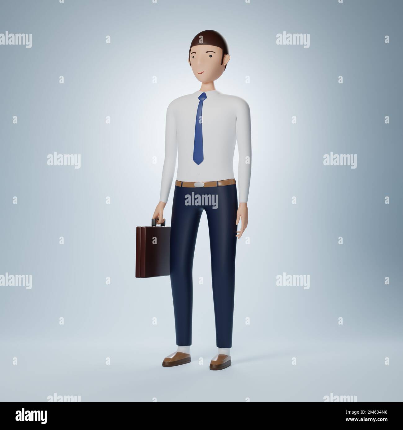 Businessman cartoon character standing and holding briefcase isolated ...
