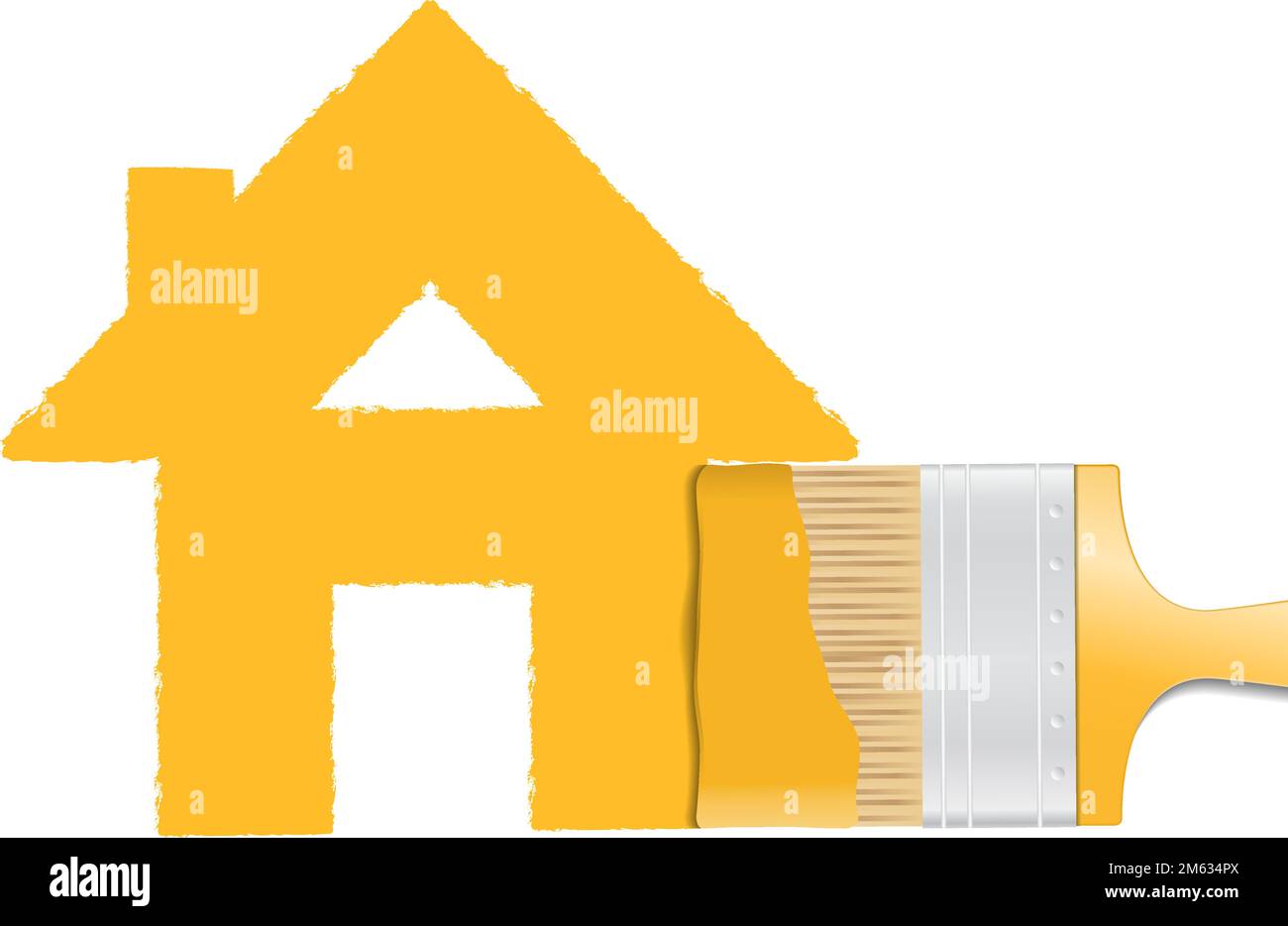 Brush painting house, vector eps10 illustration Stock Vector Image ...