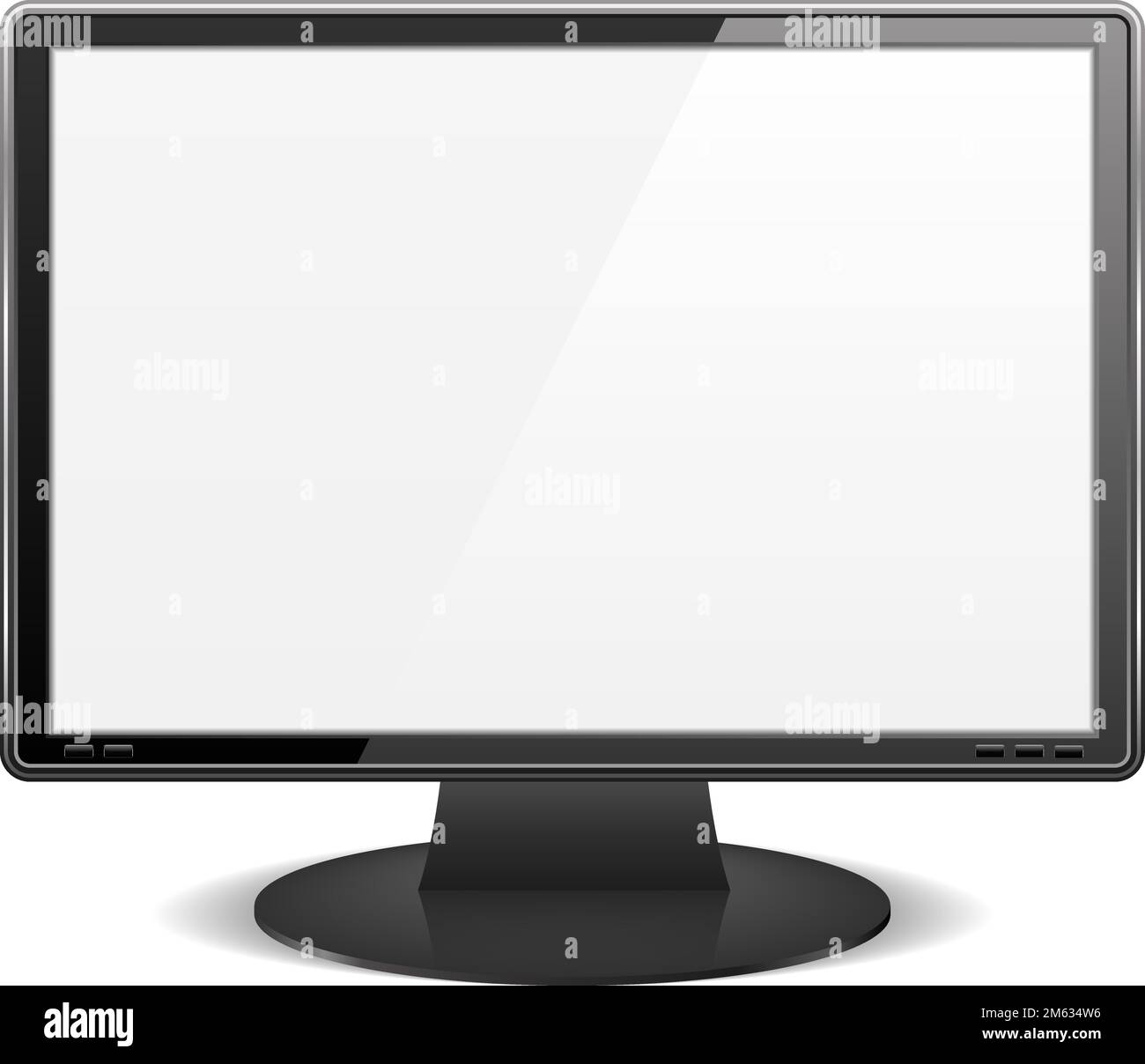 Black computer monitor with white screen, vector eps10 illustration Stock Vector Image & Art Alamy