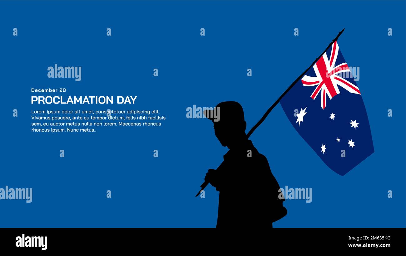 Proclamation day background design. Stock Vector