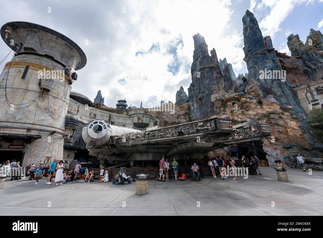 Orlando, FL, USA - November 5 2022 : Disney Hollywood Studios. Star Wars Galaxy's Edge Area. The Millennium Falcon. Stock Photo