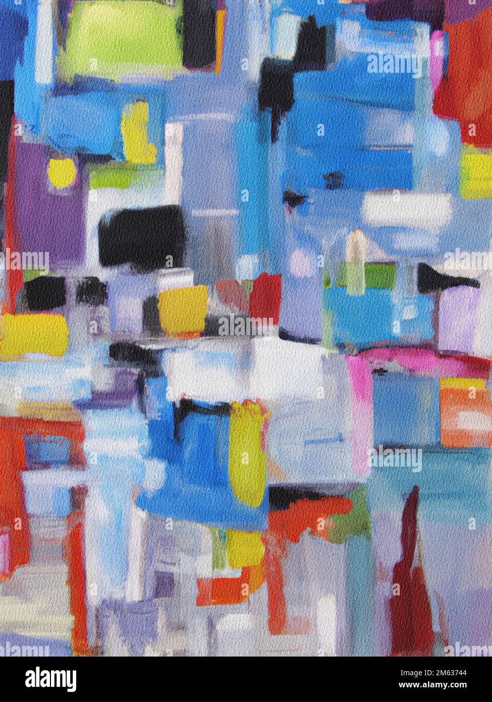 Creative painting of abstract apartment building painted with strokes ...