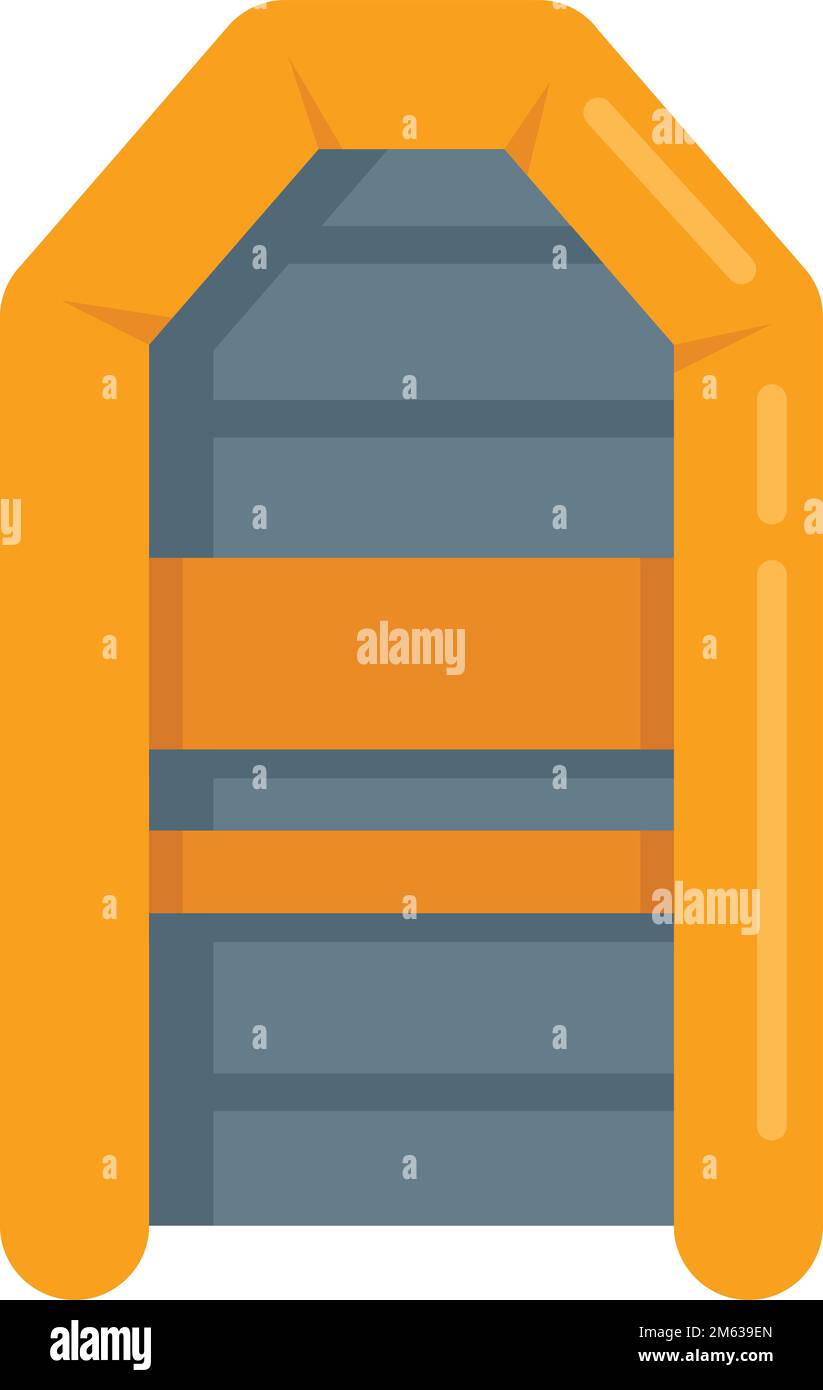 Rescuer boat icon flat vector. Life rescue. Lifeboat inflatable ...