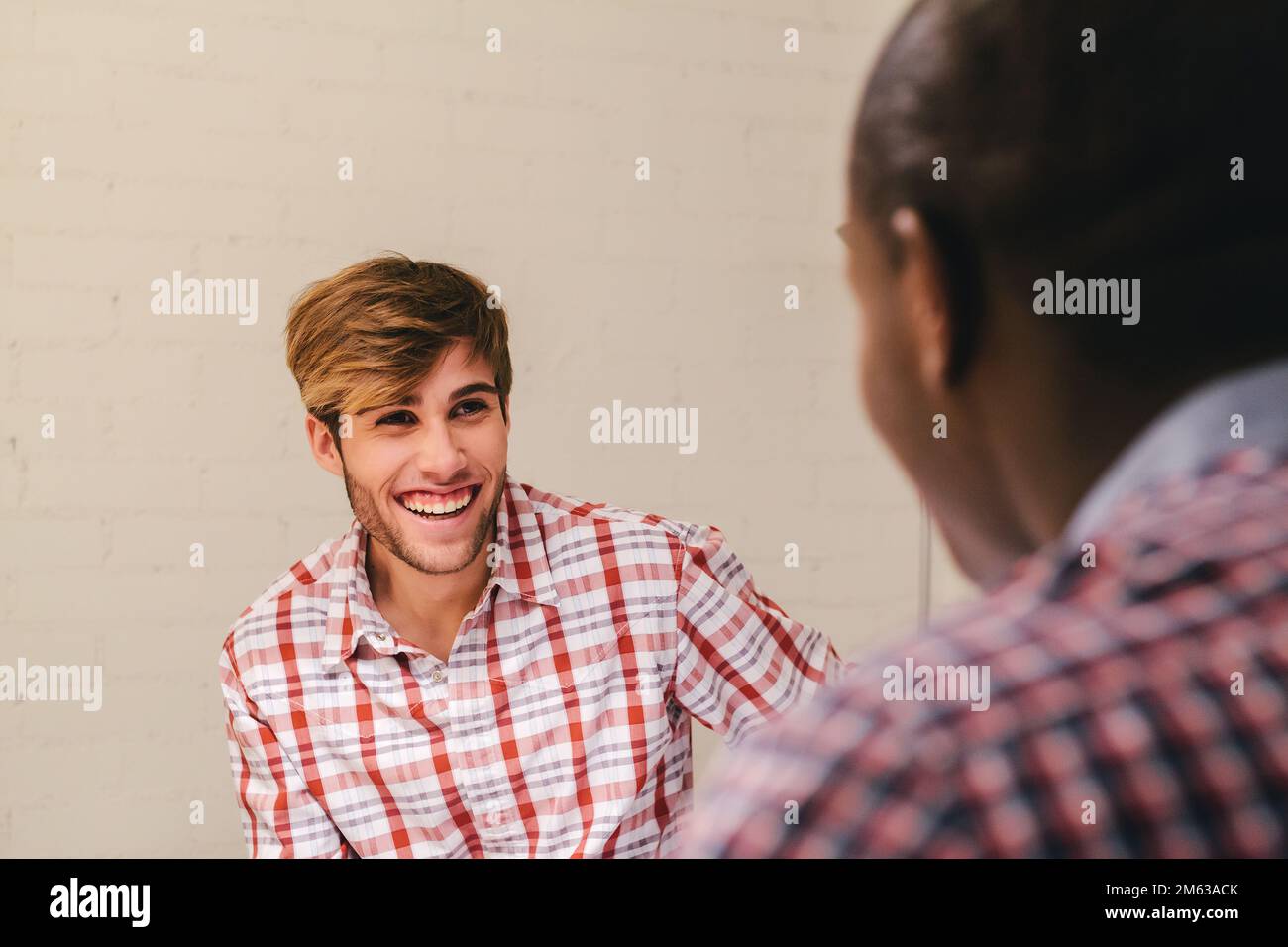 Two architects and engineers working at the Office Stock Photo